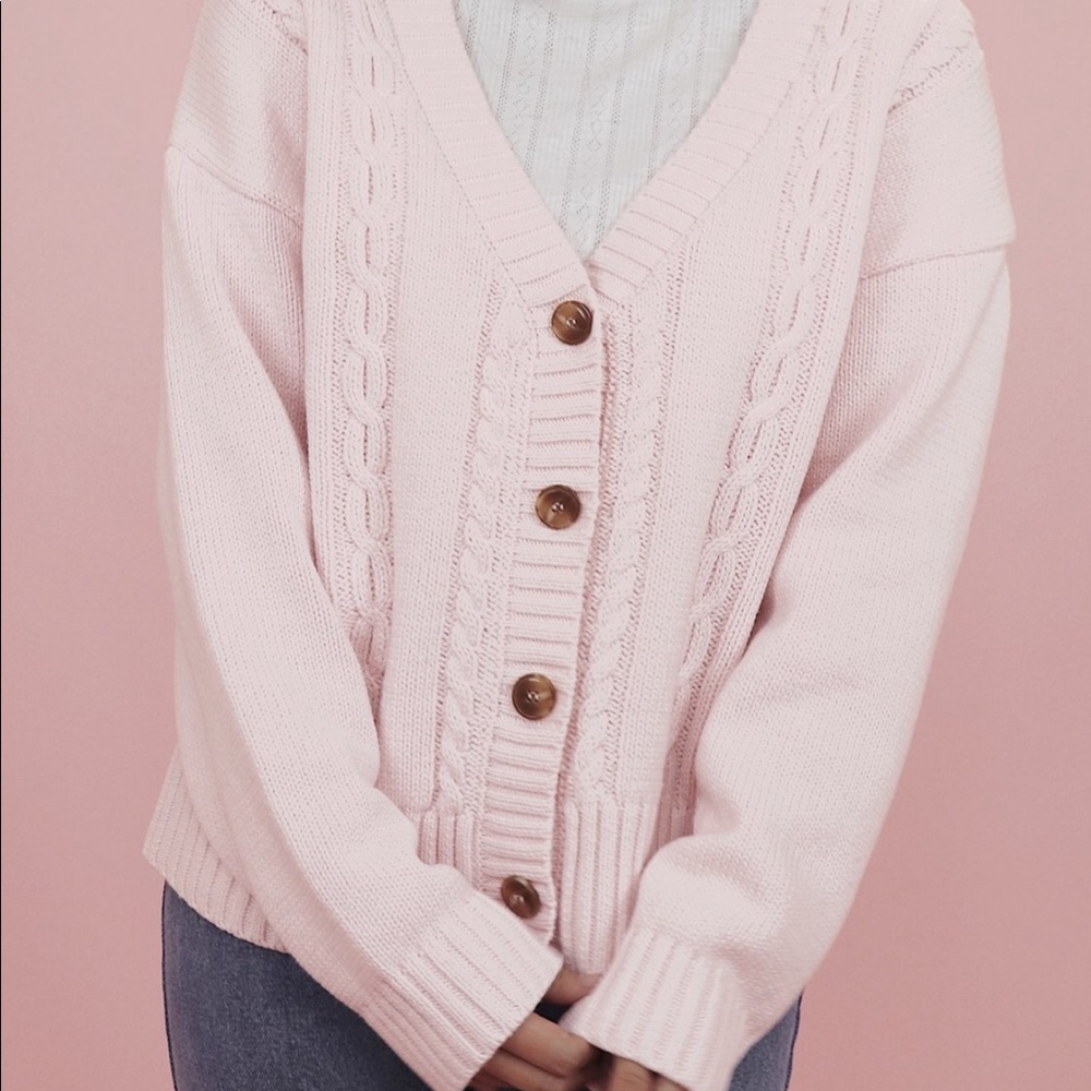 cry baby baby pink vintage cardigan